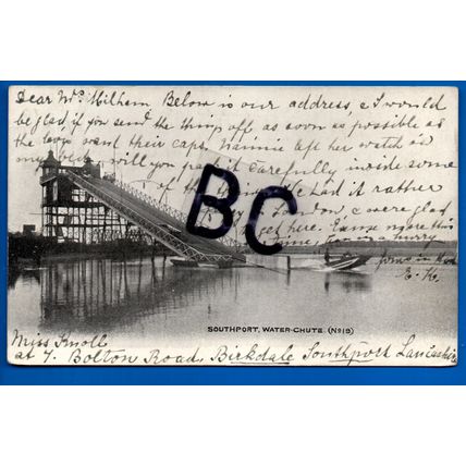 Postcard Water Chute Southport Lancashire Nr Birkdale Ainsdale Formby Banks