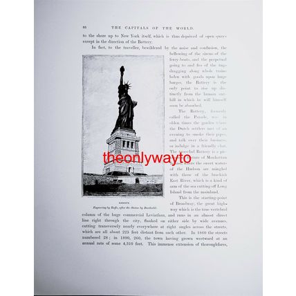 Statue Of Liberty, New York, USA, Book Illustration (Print), 1892