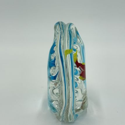 Murano Art Glass Aquarium Hand Blown Italy Paperweight 3.5”x3” Vintage