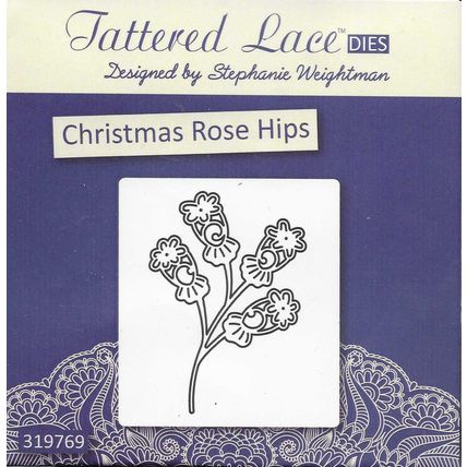Tattered Lace. Christmas Rose Hips Die. Die Cutting Cardmaking Crafts