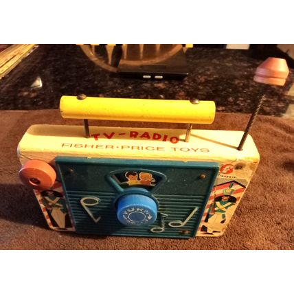 Old Vintage Fisher Price Tv Radio Jack & Jill # 148 7 1/4" Long Working 1959