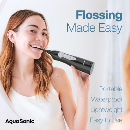 Aquasonic Aqua Flosser - Cordless Rechargeable Water Flosser for Teeth - Waterpr