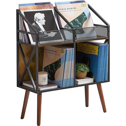 Vinyl Record Storage Holder Rack,250 LP Wooden Record Display Table for Albums B