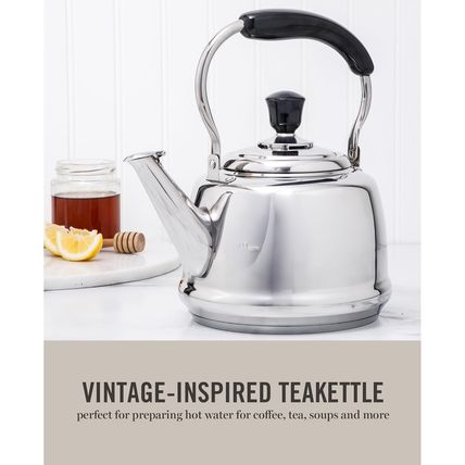 Martha Stewart Kingstree Large 2 Qt Heavy Gauge Whistling Tea Kettle - Stainless