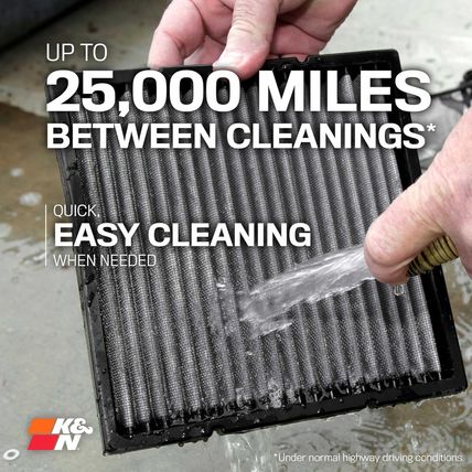 K&N LIFETIME Cabin Air Filter: Premium, Washable, Clean Air for Your Cabin: Comp