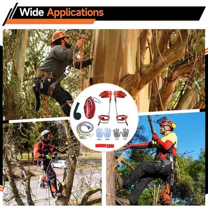 Homaisson Tree Climbing Spikes Set, Adjustable Tree Climbing Spikes Kit, Complet