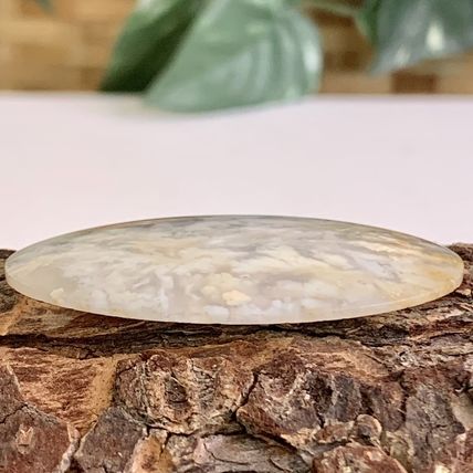 Plume Flower Agate Oval Cabochon Natural Polished Crystal Cab 2"x1.5" 12g 60 CTS