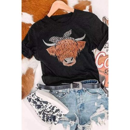 Cute Cattle Leopard O-Neck T-Shirt
