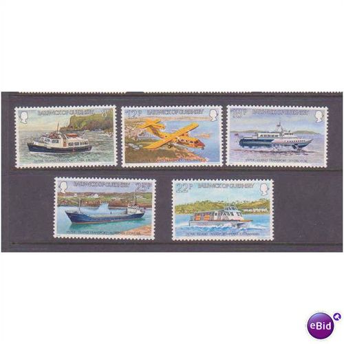 GUERNSEY 1981 TRANSPORT SET 5 VALS U/M MINT