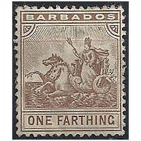 Barbados 1909 SG163 1/4d Brown Mounted Mint...