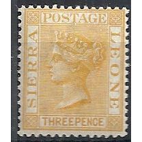 Sierra Leone 1889 SG32 3d Yellow Mounted Mint ...