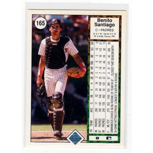1989 Upper Deck Benito Santiago baseball card #165 – Padres