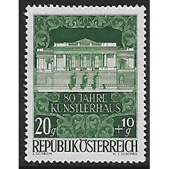 Mi 878: 20 gr. + 10 gr. green 80th Anniversary of the Künstlerhaus, Vienna.