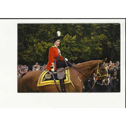 Royalty THE QUEEN Trooping The Colour Postcard by J. Arthur Dixon (Lon. 2593)