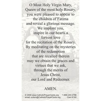 Our Lady of Fatima Prayer Card, 10-pack, plus a Free Jesus Prayer Card