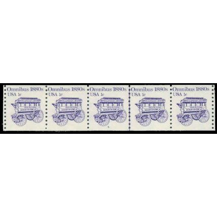 1897 1c Omnibus Very Fine MNH Dry Gum PNC 5/5 P0439