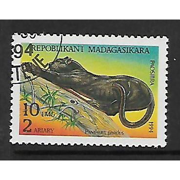 MADAGASCAR 1994 WILD ANIMALS 10 FR PANTHER PARDUS FINE USED#