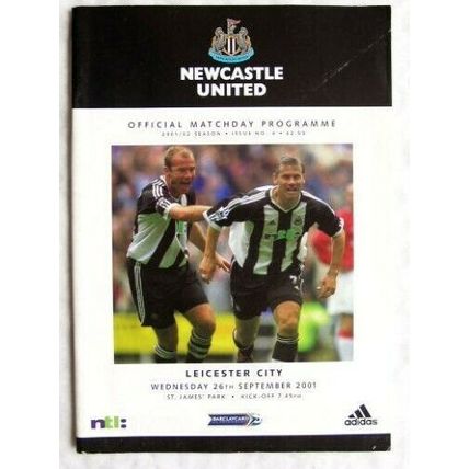 2001 programme Newcastle United v. Leicester City