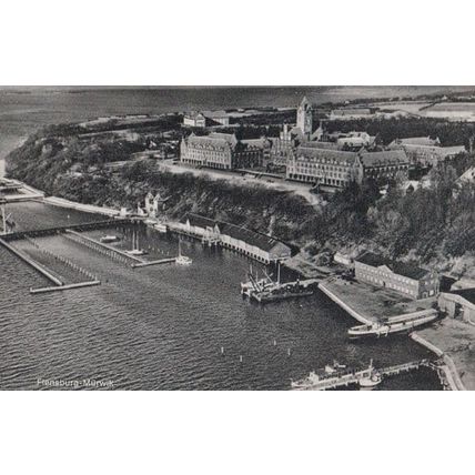 Flensburg Harbour Vintage Aerial Real Photo German Germany Postcard