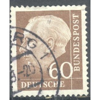 Germany 1957 - 60pf brown - President Heuss - used