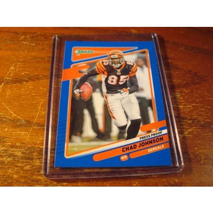 2021 Donruss Optic, Blue Press Proof, CHAD JOHNSON, Bengals, #216