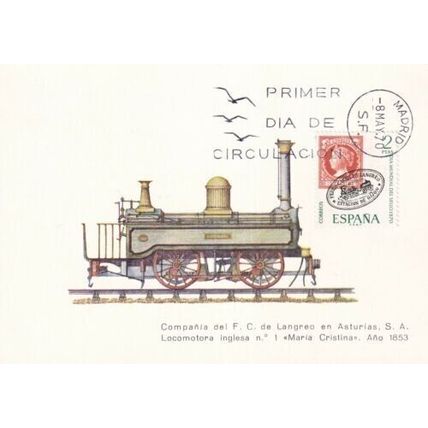 Spain 1970 Locomotora Inglesa no1 Maria Cristina Maximum Card FDI Madrid Cancel