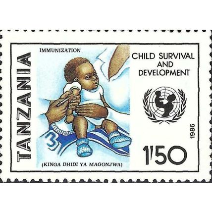 TANZANIA, Immunization, blue 1986, 1/50, #6