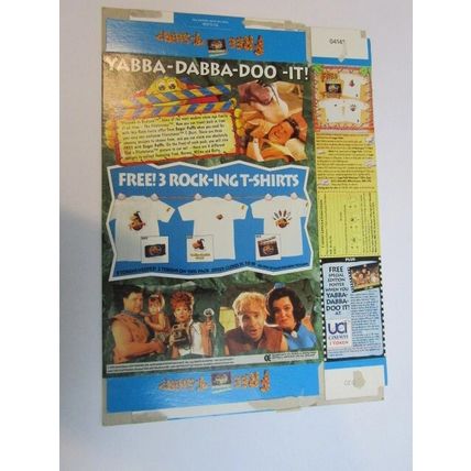 Sugar Puffs 1994 The Flintstones Sticker BETTY T-Shirt Offer Empty Cereal Box