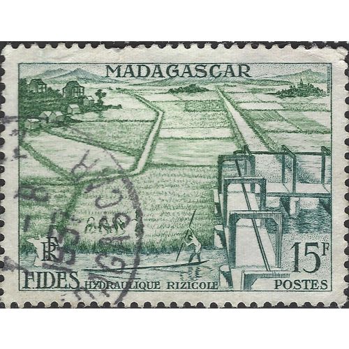 MADAGASCAR, Rice agriculture, green 1956, 15F