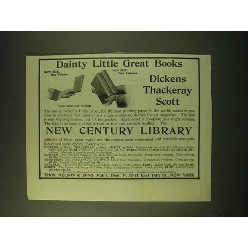 1902 Thomas Nelson & Sons New Century Library Ad - Dainty little great books