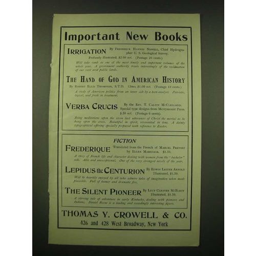 1902 Thomas Y. Crowell & Co. Ad - Important new Books