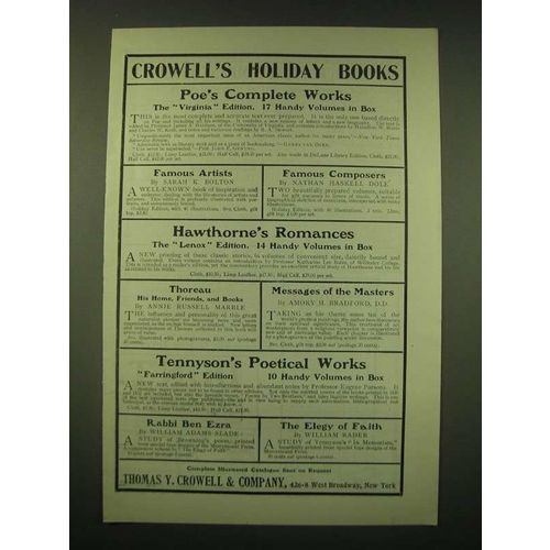 1902 Thomas Y. Crowell & Co. Ad - Crowell's Holiday Books