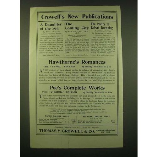 1902 thomas Y. Crowell & Co. Ad - Crowell's new publications