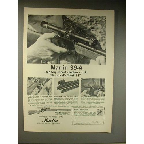 1963 Marlin 39-A Rifle Ad - Expert Shooters