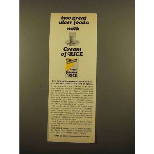 1965 Cream of Rice Cereal Ad - Great Ulcer Foods