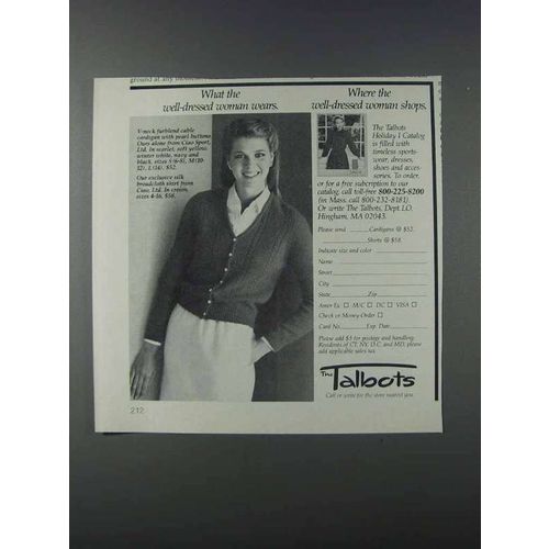 1981 Talbots Fashion Ad - Well-Dressed Woman