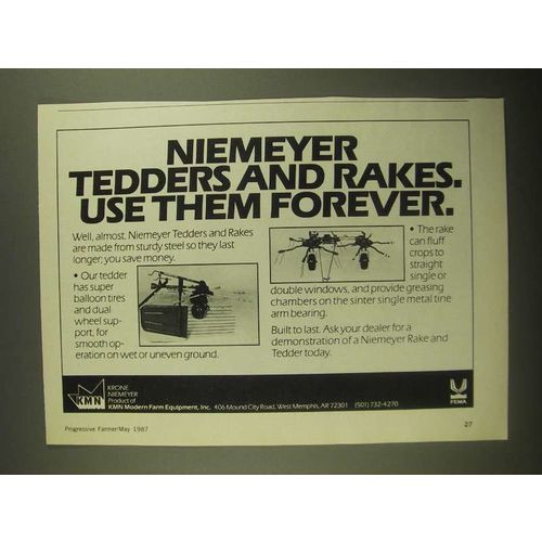 1987 Krone Niemeyer Tedders and Rakes Ad - Use Them Forever