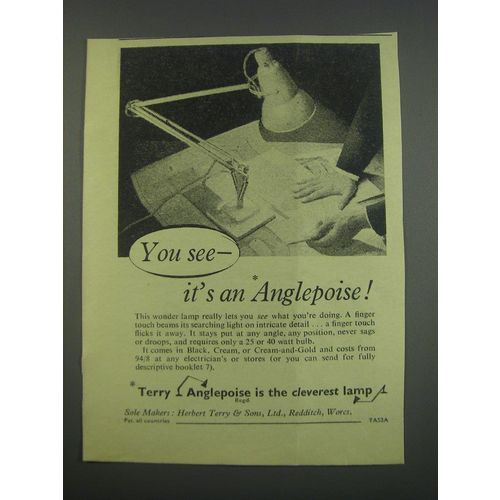 1955 Terry Anglepoise Lamp Ad - You see - it's an Anglepoise