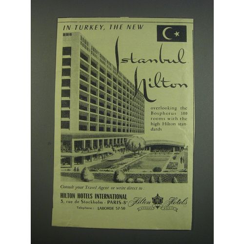 1955 Istanbul Hilton Hotel Ad - In Turkey, the new Istanbul Hilton