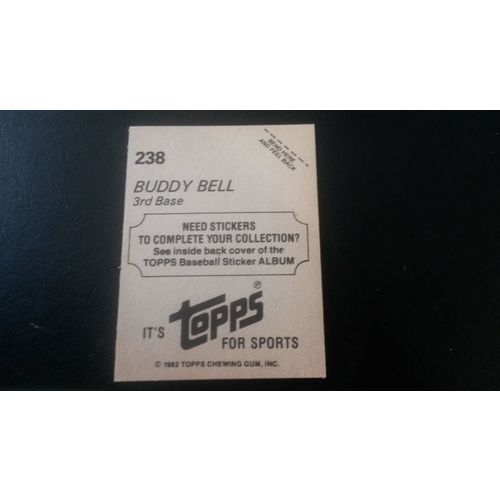 1982 Topps Stickers Card # 238 Buddy Bell Excellent (5) Texas Rangers