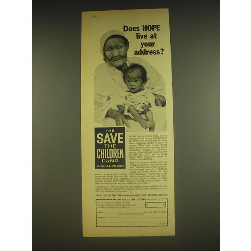 1963 Save the Children Fund Ad - Does Hope live at your address?