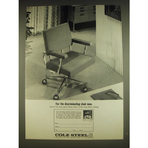 1963 Cole Steel Chairs Ad - For the discriminating chair man