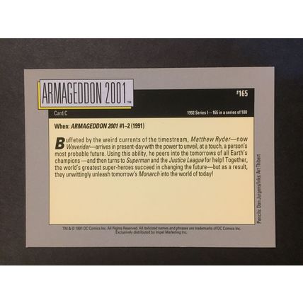 DC Cosmic Cards trading card #165-Armageddon 2001, exc. condition!