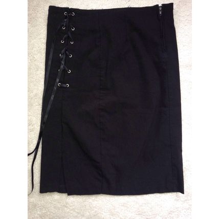 Charlotte Russe Black Mini Skirt Women's Size XS Laced on one Side See Photos