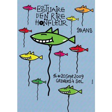Festival Estuaire Den Rire Honfleur 2009 France Postcard unused VGC