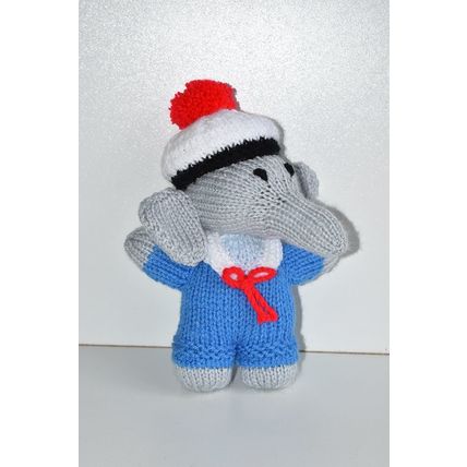 Hand Knitted Sailor Elephant Toy