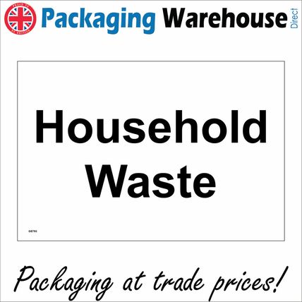 GE793 HOUSEHOLD WASTE SIGN COMMUNITY WASTE TIP RUBBISH BINS STORE NON RECYCLE