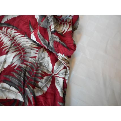 Hawaiian Shirt Pierre Cardin Men's Large Red Tropical