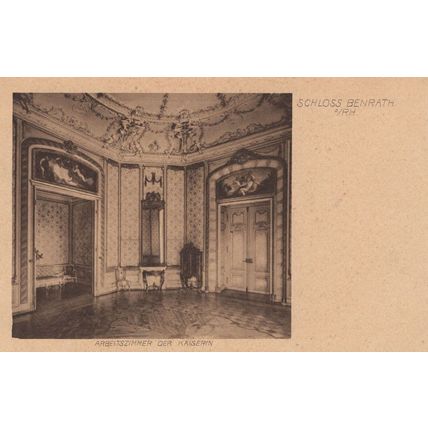 Schloss Benrath Kaiserin Arbeitszimmer German Old Postcard
