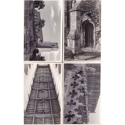 Blythburgh Church Interior & Grounds 4x Rare Old RPC Postcard s